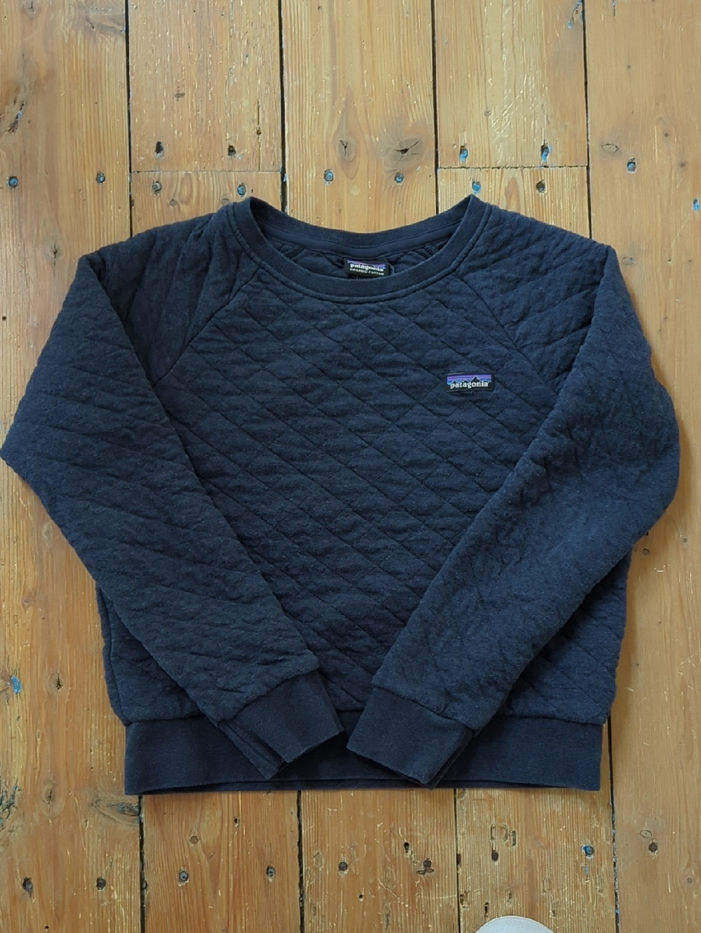 201-Patagonia Quilted Crewneck Sweater - Navy Blue